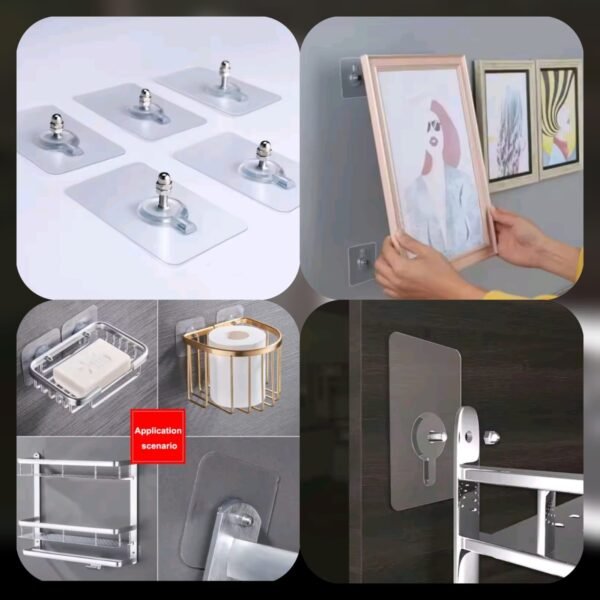 Adhesive Screw Sticker Hooks Pack of 10 Strong Wall Hooks