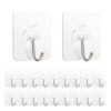 Pack of 10 Adhesive Wall Hooks Strong Self Adhesive Hanging Hooks