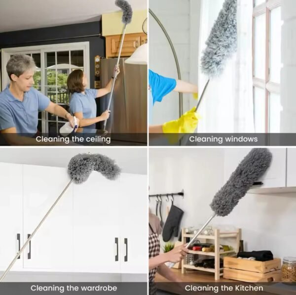 Microfiber Duster with Extension Pole for Ceiling Fan and High Ceiling Cleaning