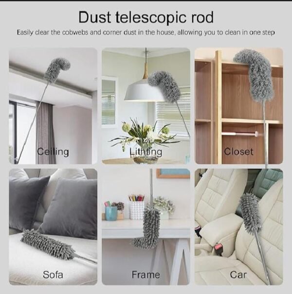 Microfiber Duster with Extension Pole for Ceiling Fan and High Ceiling Cleaning