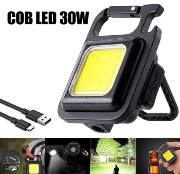 COB Rechargeable Keychain Flashlight Portable Pocket Light