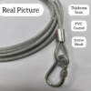 Stainless Steel Clothesline Rope 2 Meter with Hooks for Indoor and Outdoor Laundry