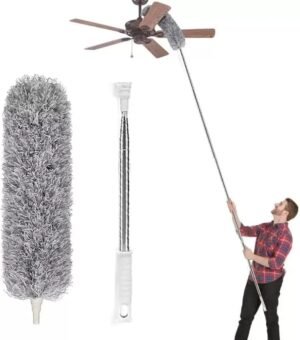 Microfiber Duster with Extension Pole for Ceiling Fan and High Ceiling Cleaning