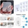 Pack of 10 Adhesive Wall Hooks Strong Self Adhesive Hanging Hooks
