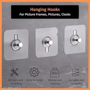 Adhesive Screw Sticker Hooks Pack of 10 Strong Wall Hooks
